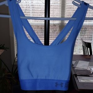 UNDER ARMOUR MID CROSSBACK BLUE BRA WOMEN'S SIZE M